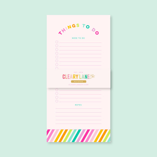 List Notepad | 4.25"x8.5" | Rainbow Stripes