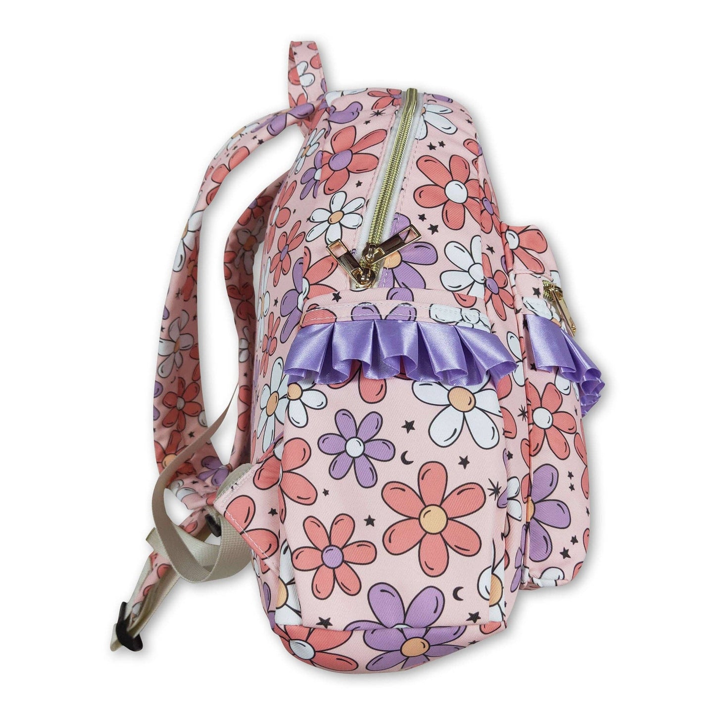 Lavender Ruffle Floral Backpack