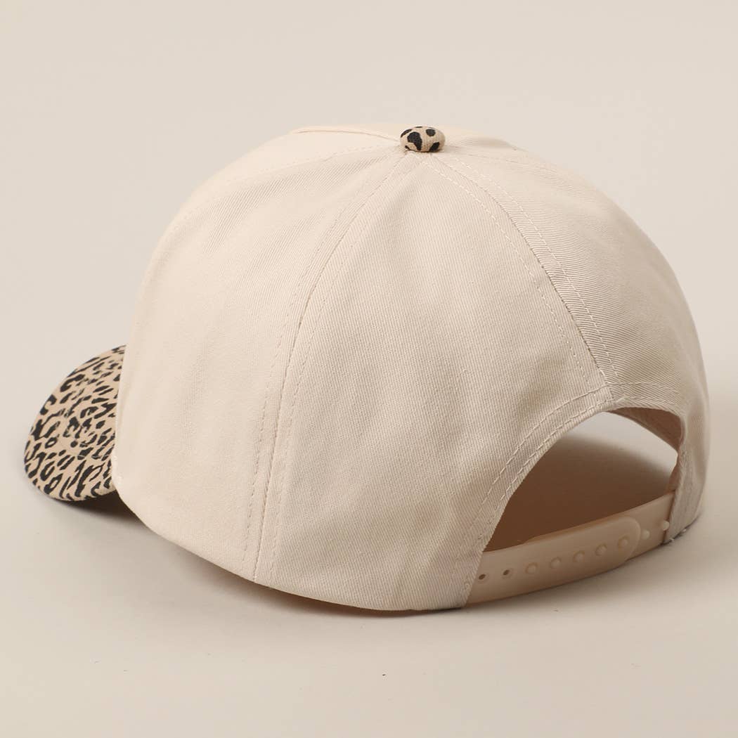 TEXAS Embroidery Leopard Two-Tone Trucker Hat