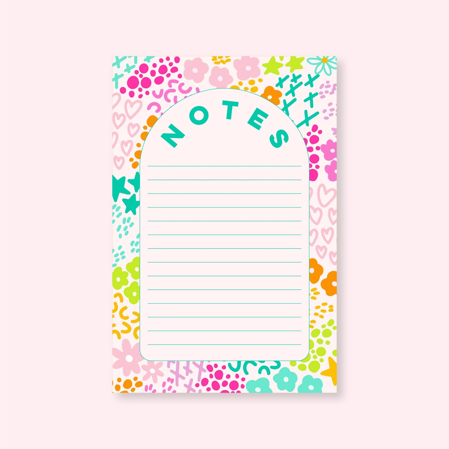 Notepad | 4"x6" | Pink Rainbow Garden