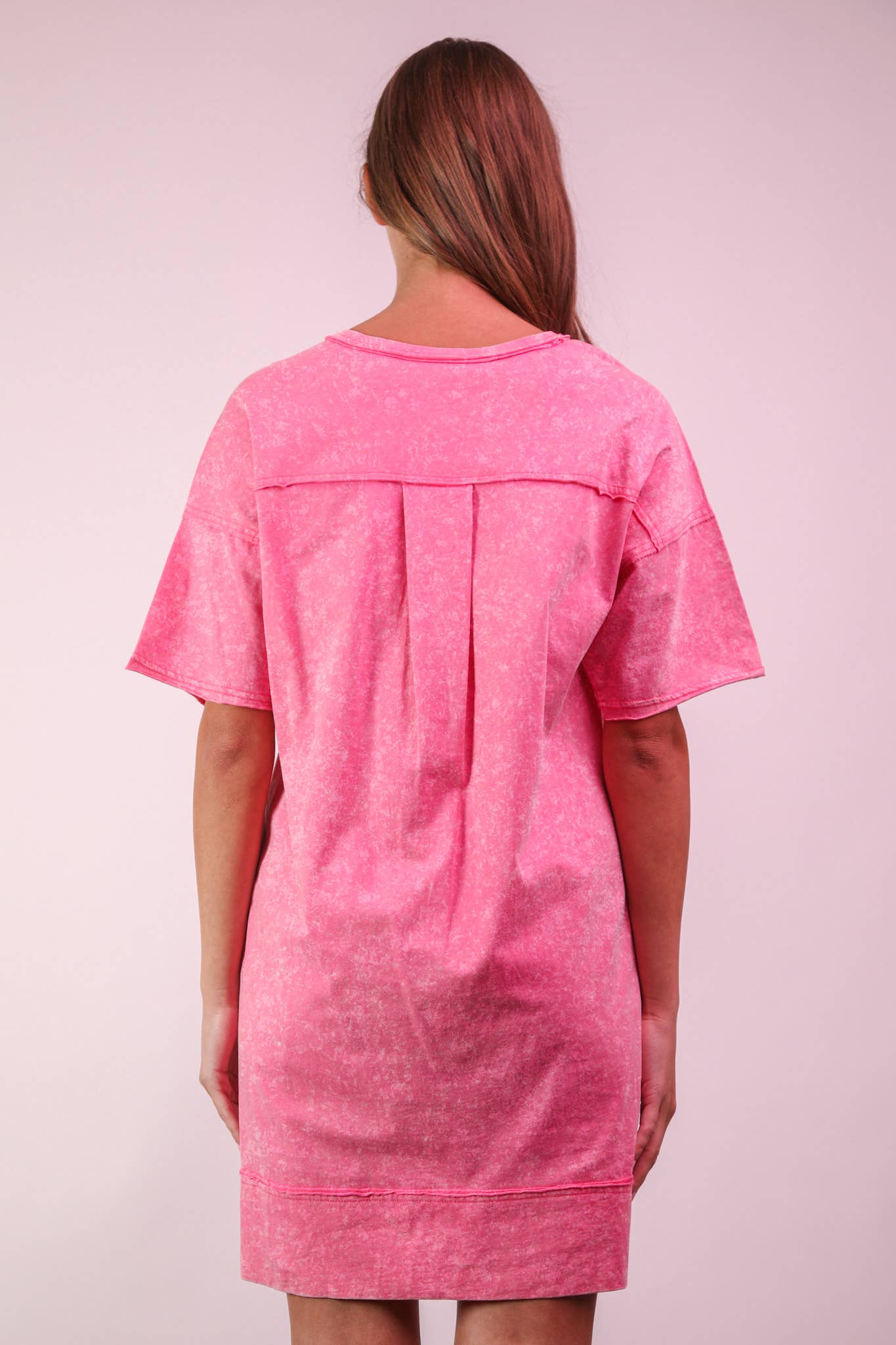 Mineral Washed Knit Oversized Shift Mini Dress