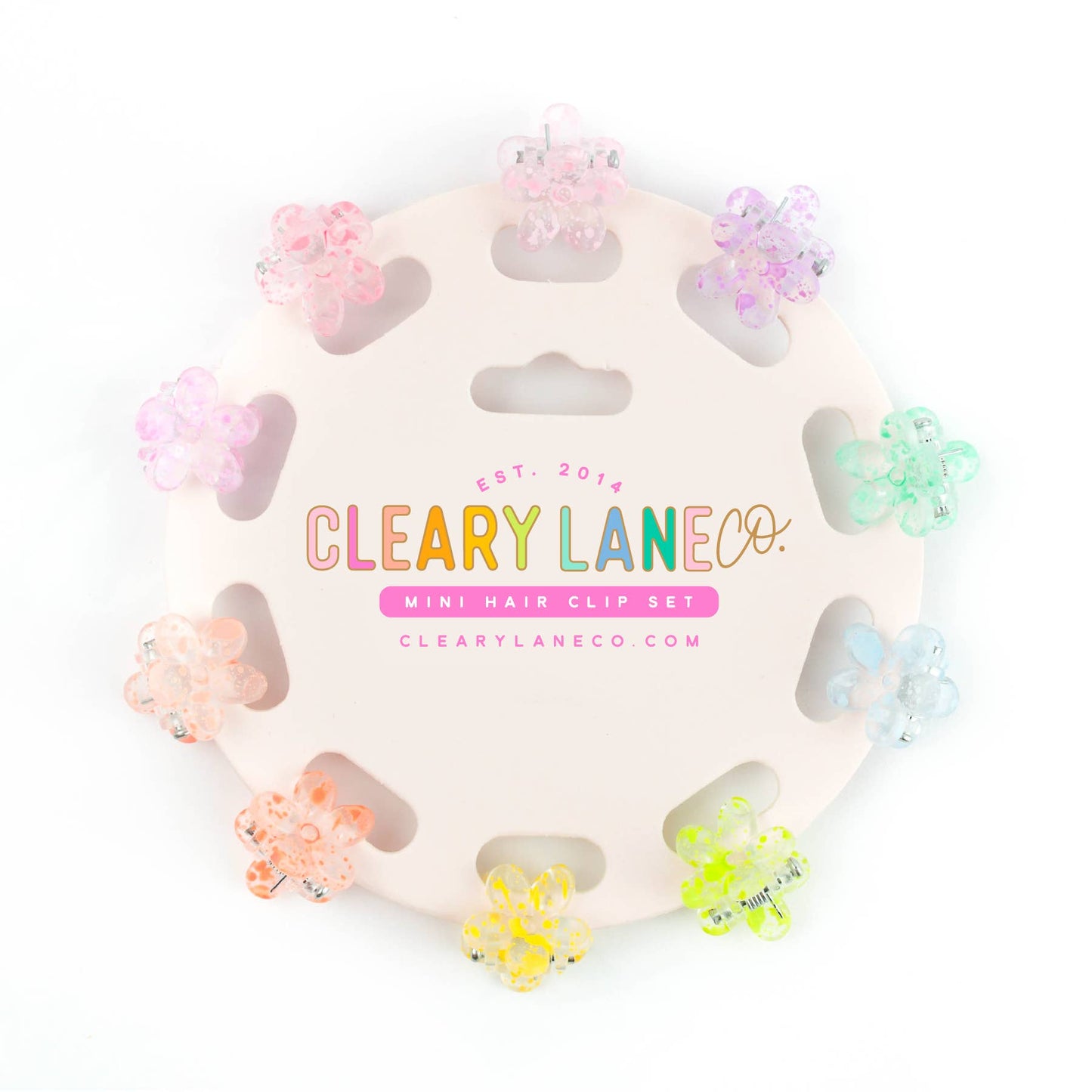 Rainbow Flowers Mini Hair Clip Set