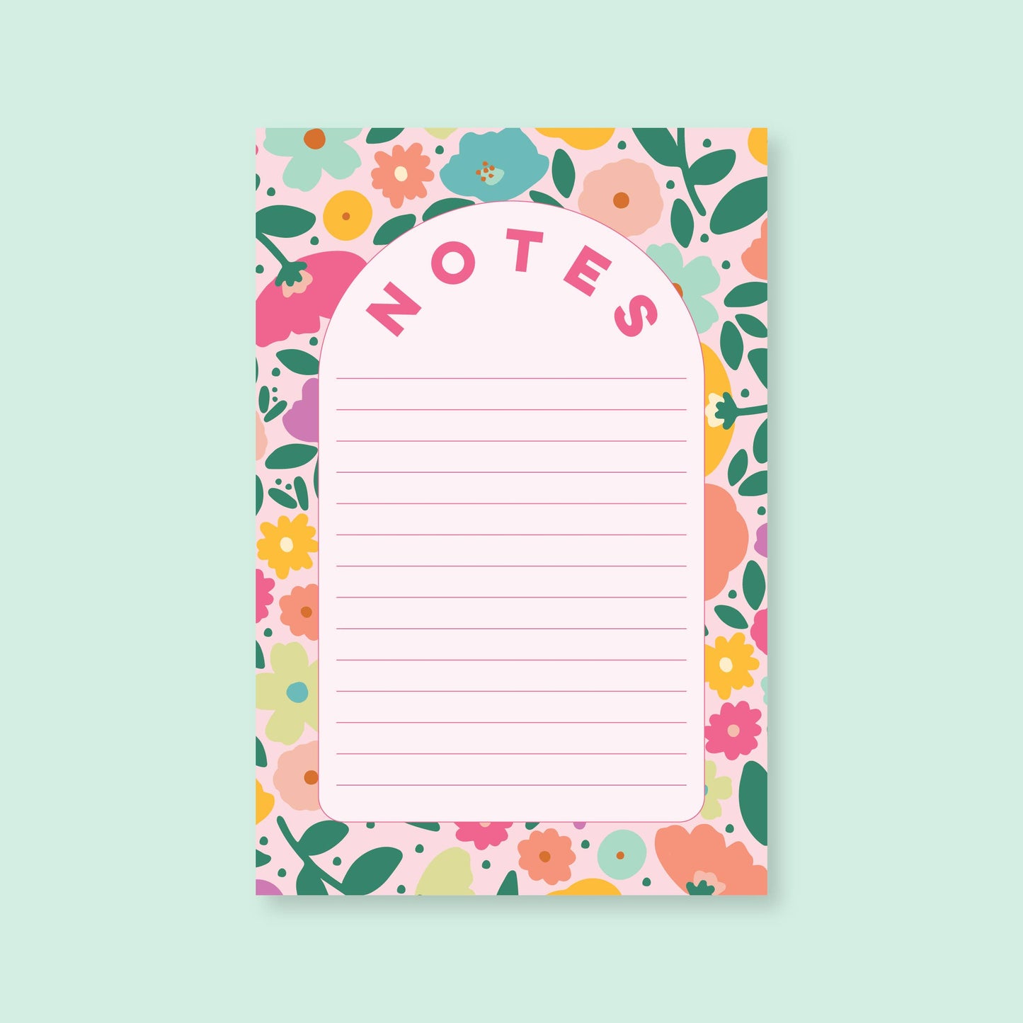 Notepad | 4"x6" | Blush Rainbow Meadows