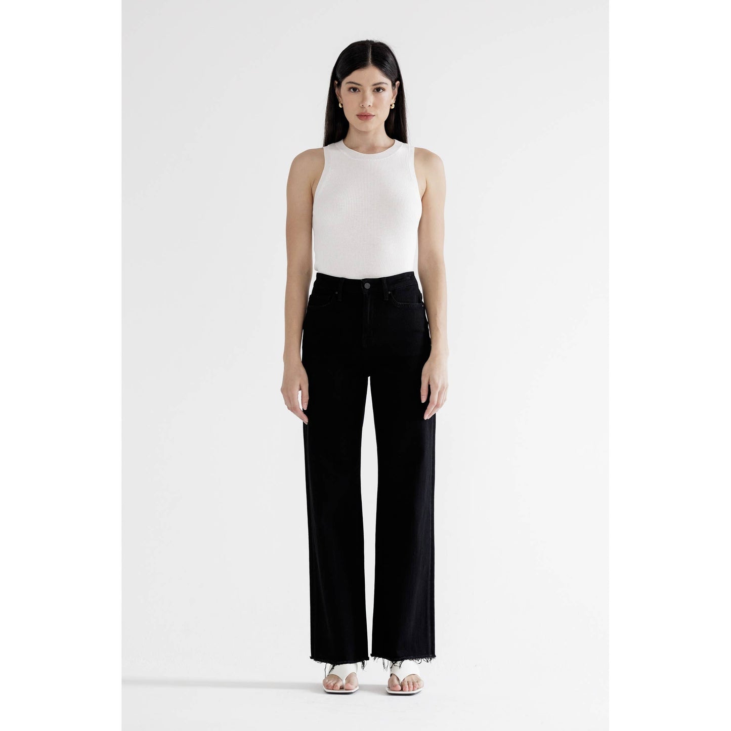 MICA HIGH RISE SLIM WIDE WITH RAW HEM