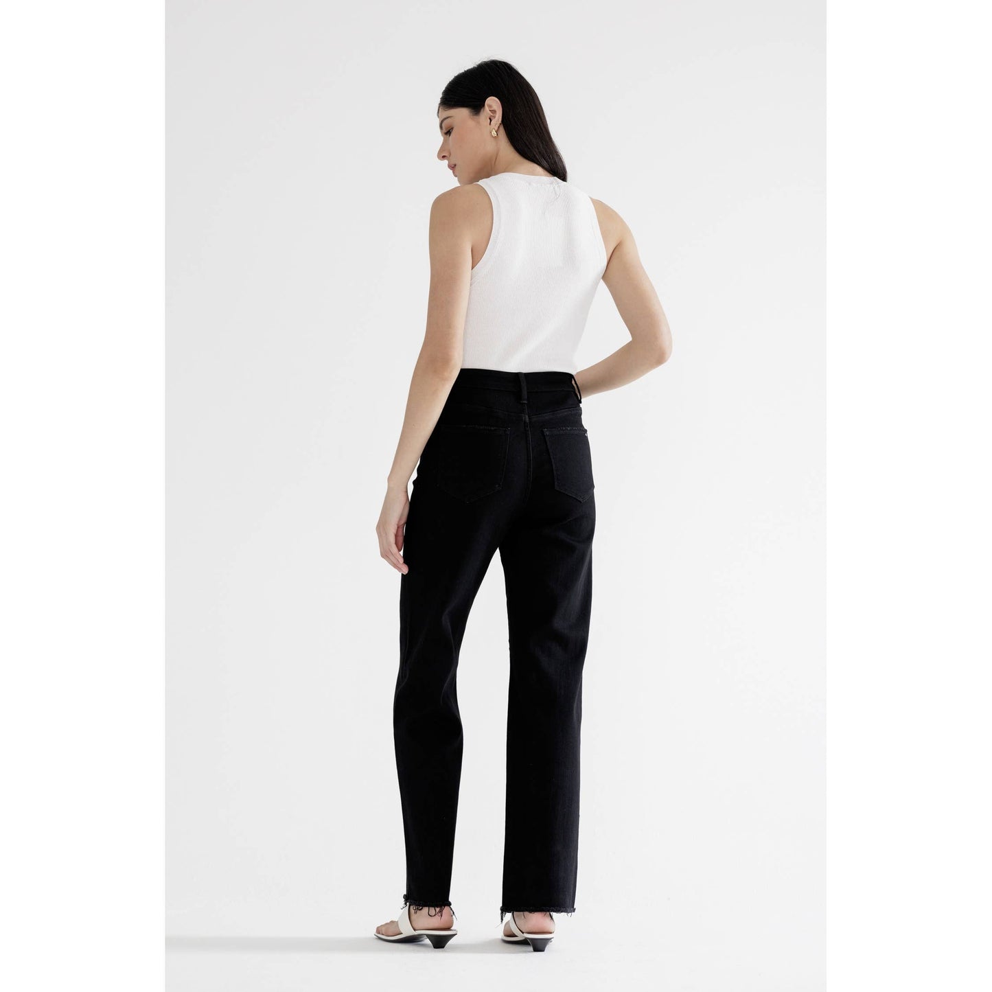 MICA HIGH RISE SLIM WIDE WITH RAW HEM