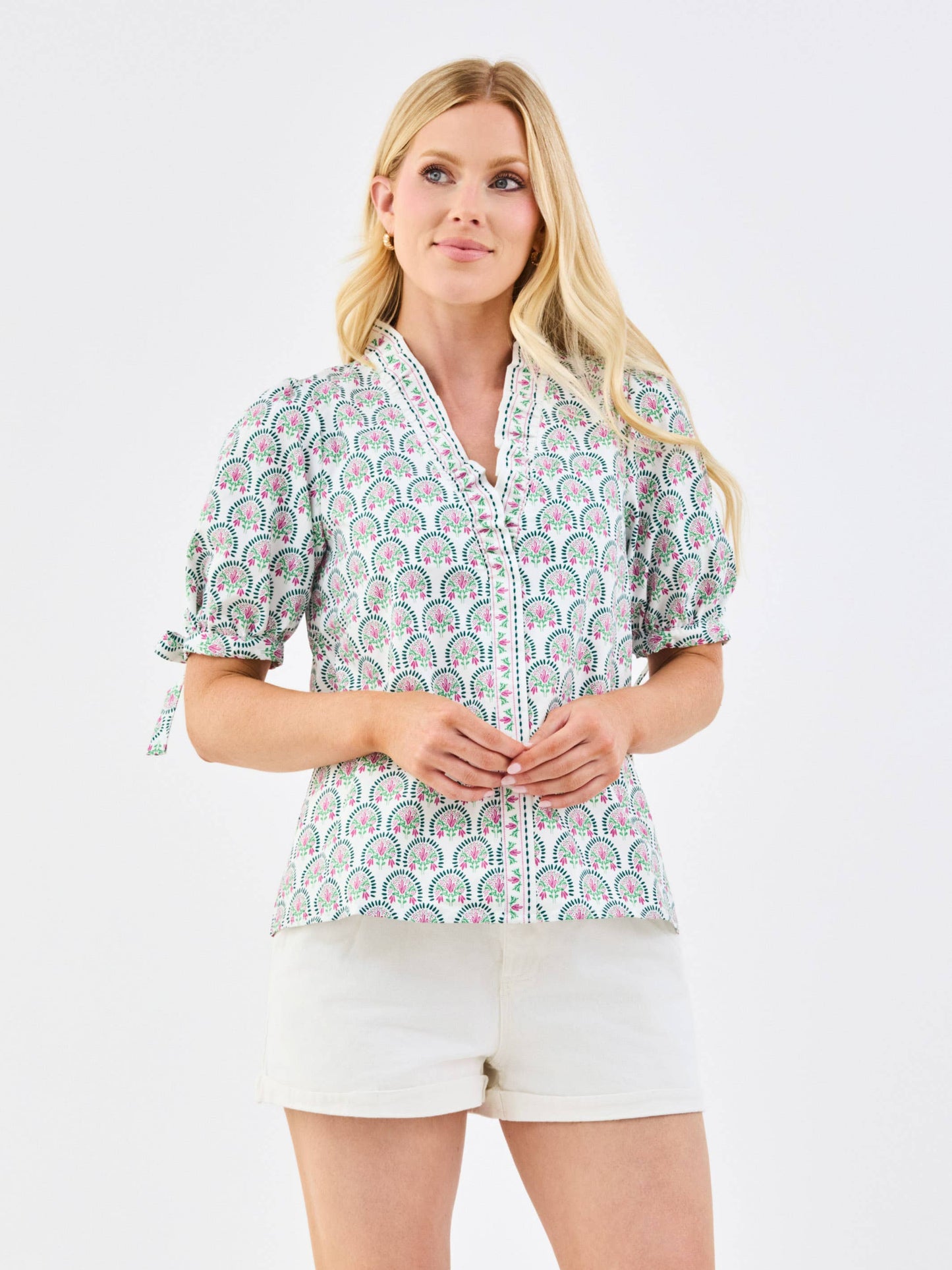 Brynn Top | Sunshower Flora White