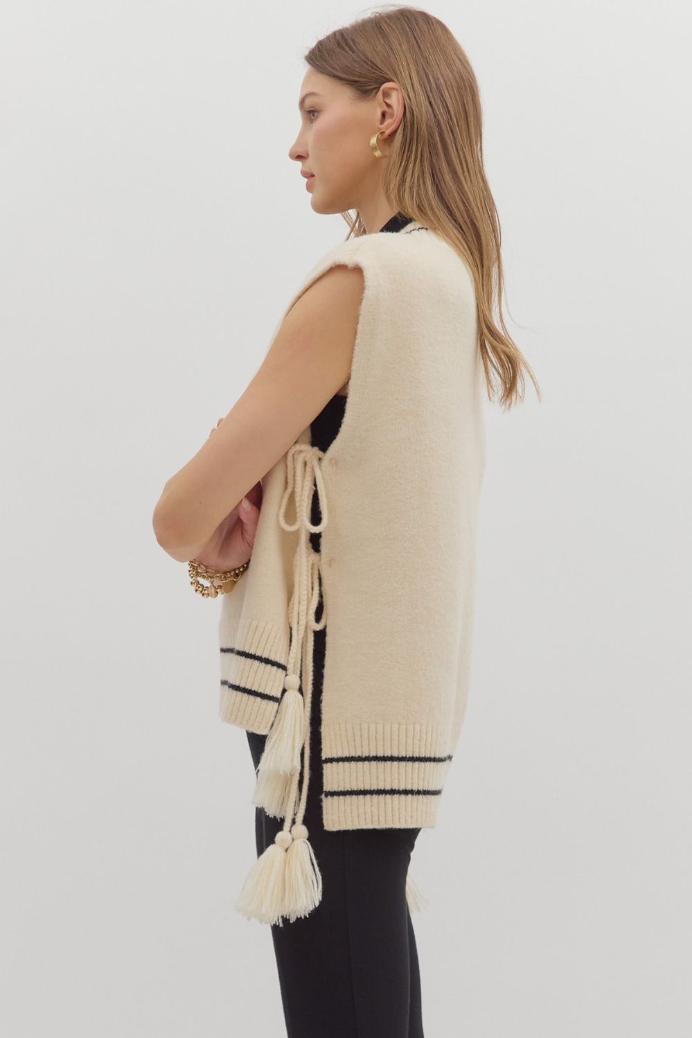 Cream Sweater Vest Top