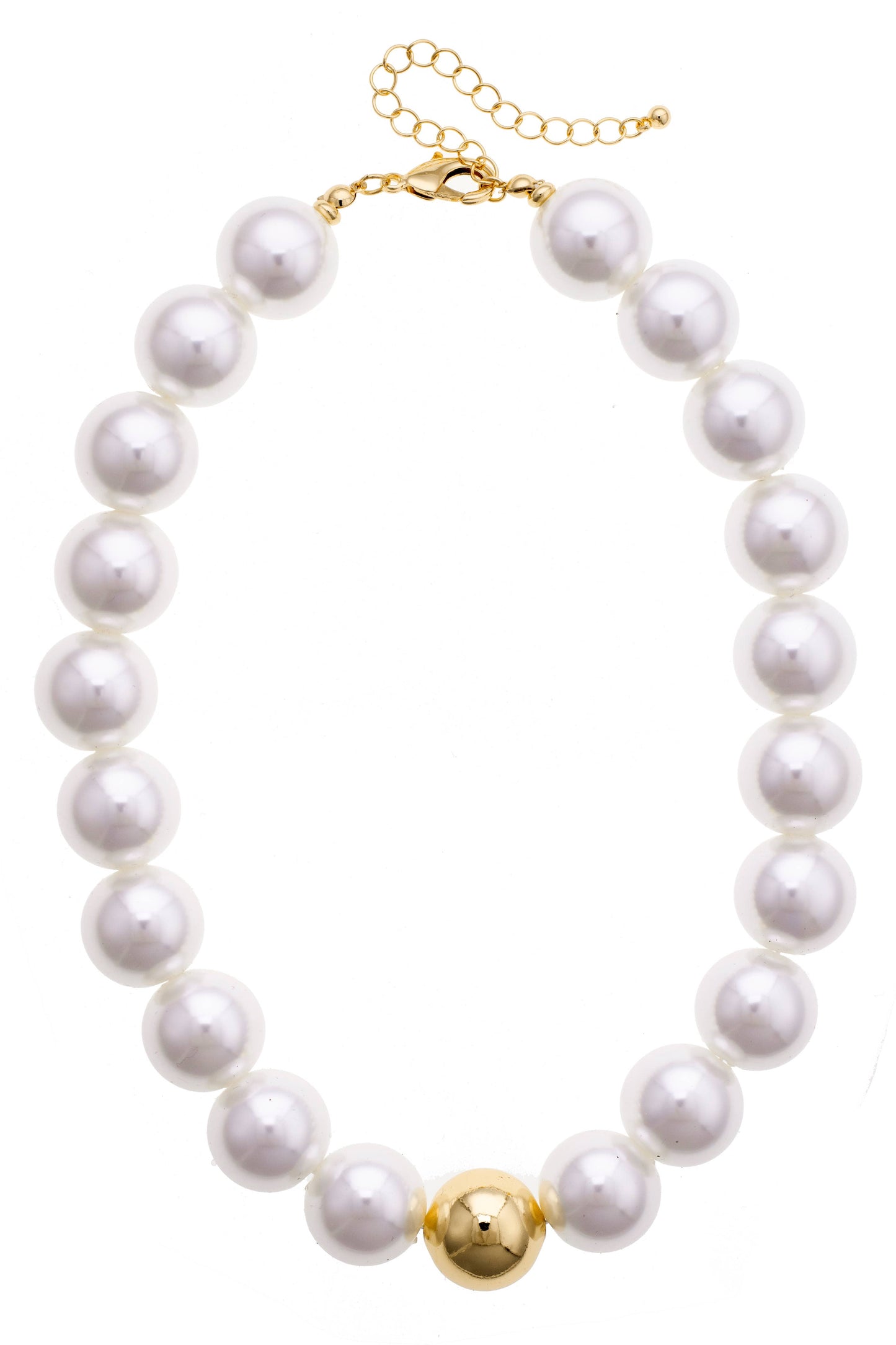 Marjorie Beaded Gumball Necklace in Ivory