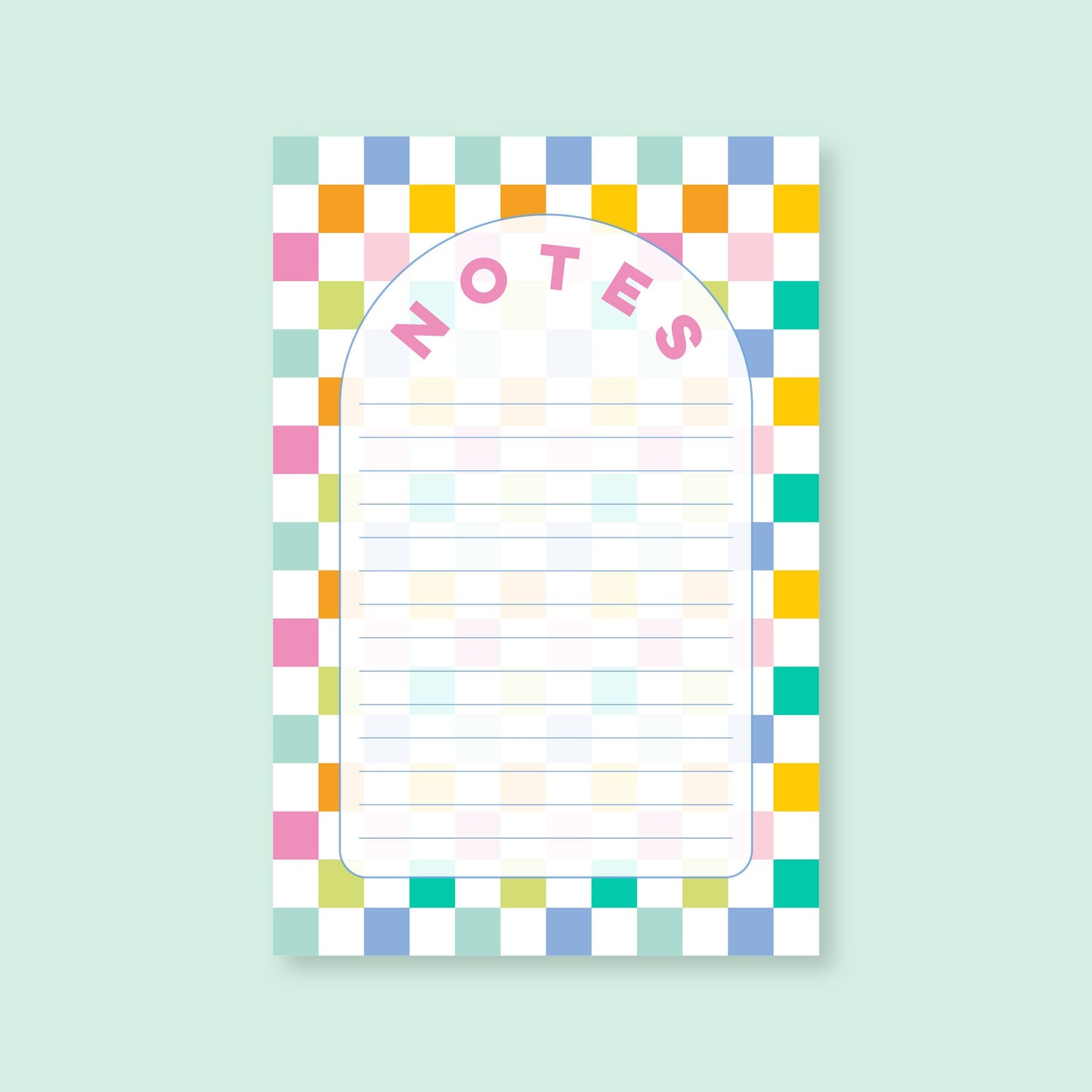 Notepad | 4"x6" | Rainbow Checkers