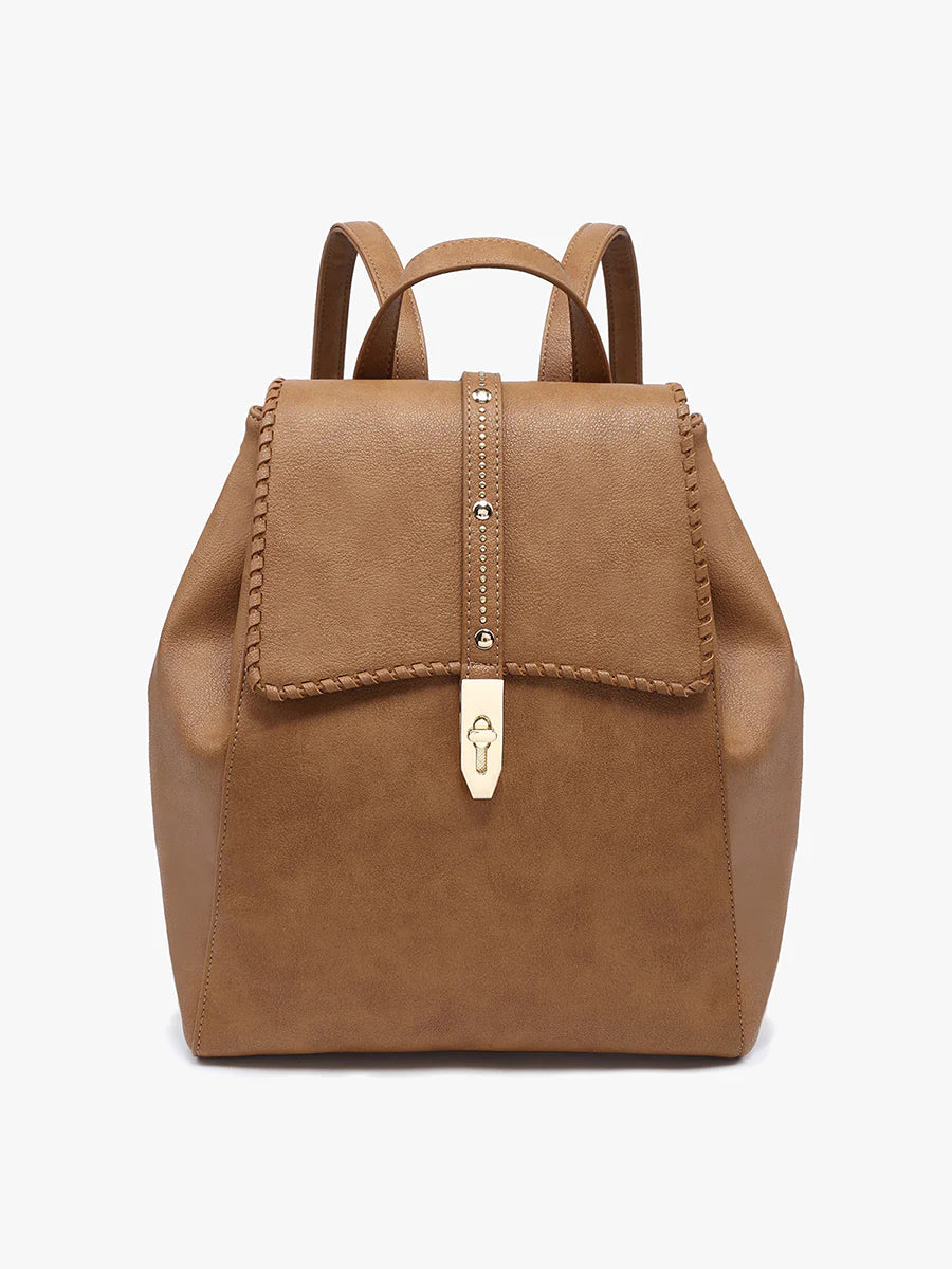 Olive Vegan Studded Backpack