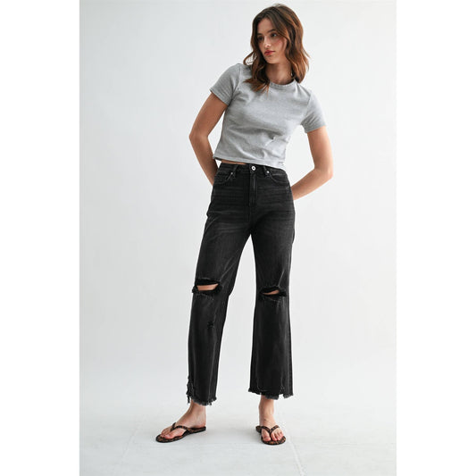 SUPER HIGH DISTRESSED JEANS