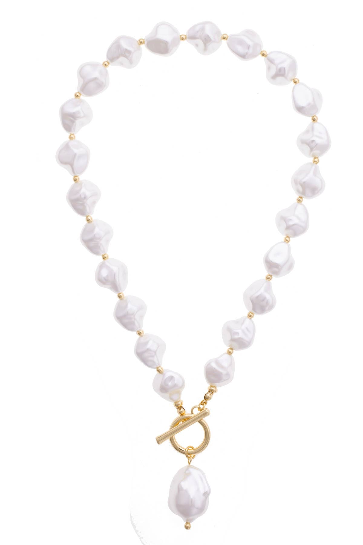 Darcy Freshwater Pearl Toggle Front Necklace in Ivory