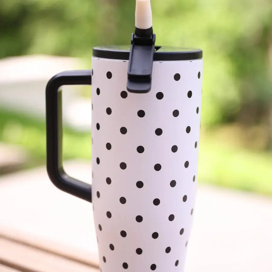White Polka Dot Sleek Tumbler
