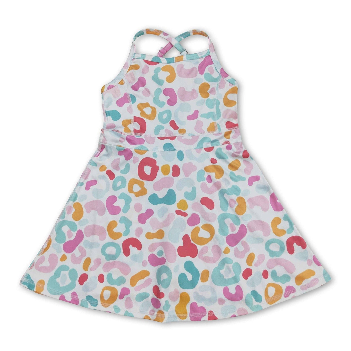 Colorful Leopard  Girls Athletic Dresses