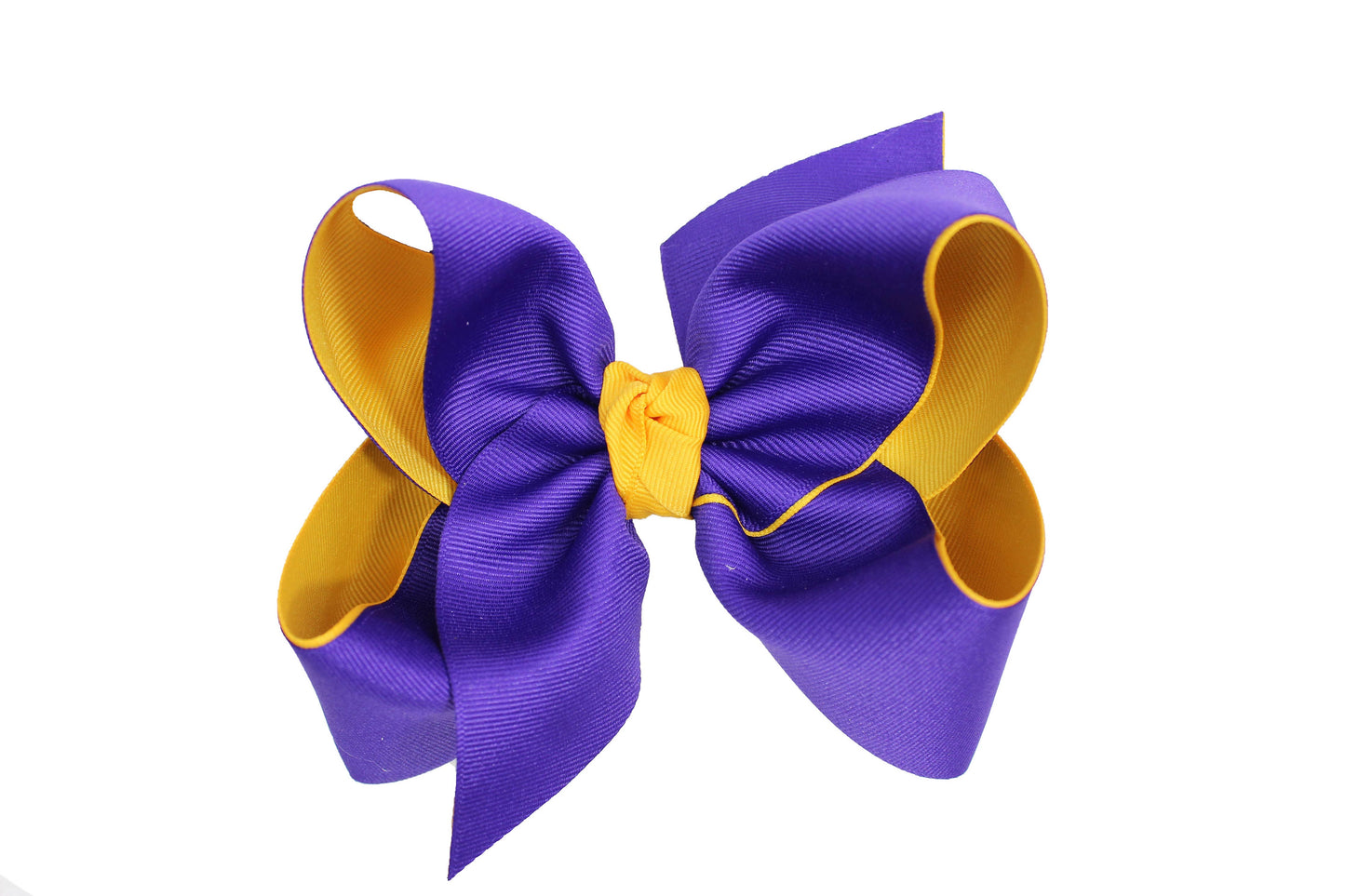 Collegiate Layered Grosgrain Bows w/ Knot on Alligator Clip