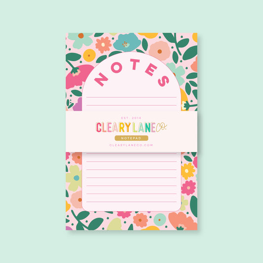 Notepad | 4"x6" | Blush Rainbow Meadows