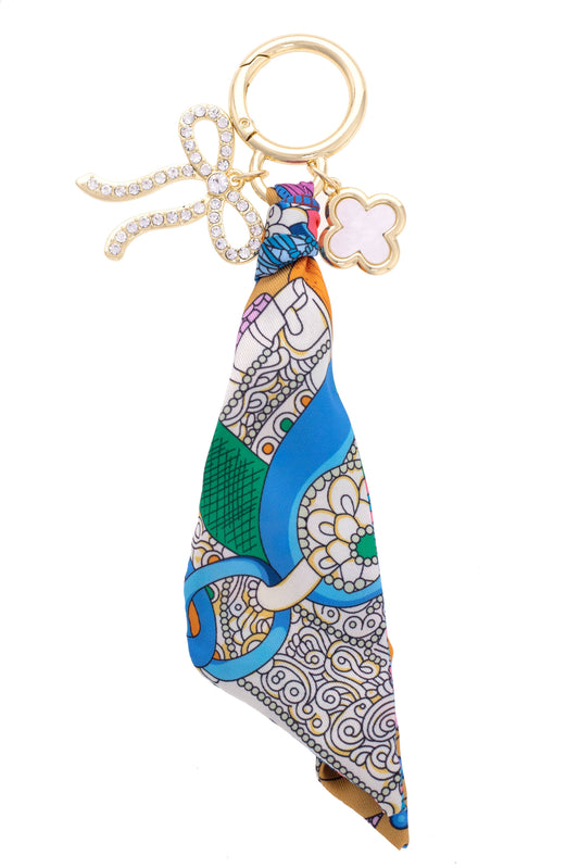 Cassie Pave Bow Twillie Bag Charm in Multi