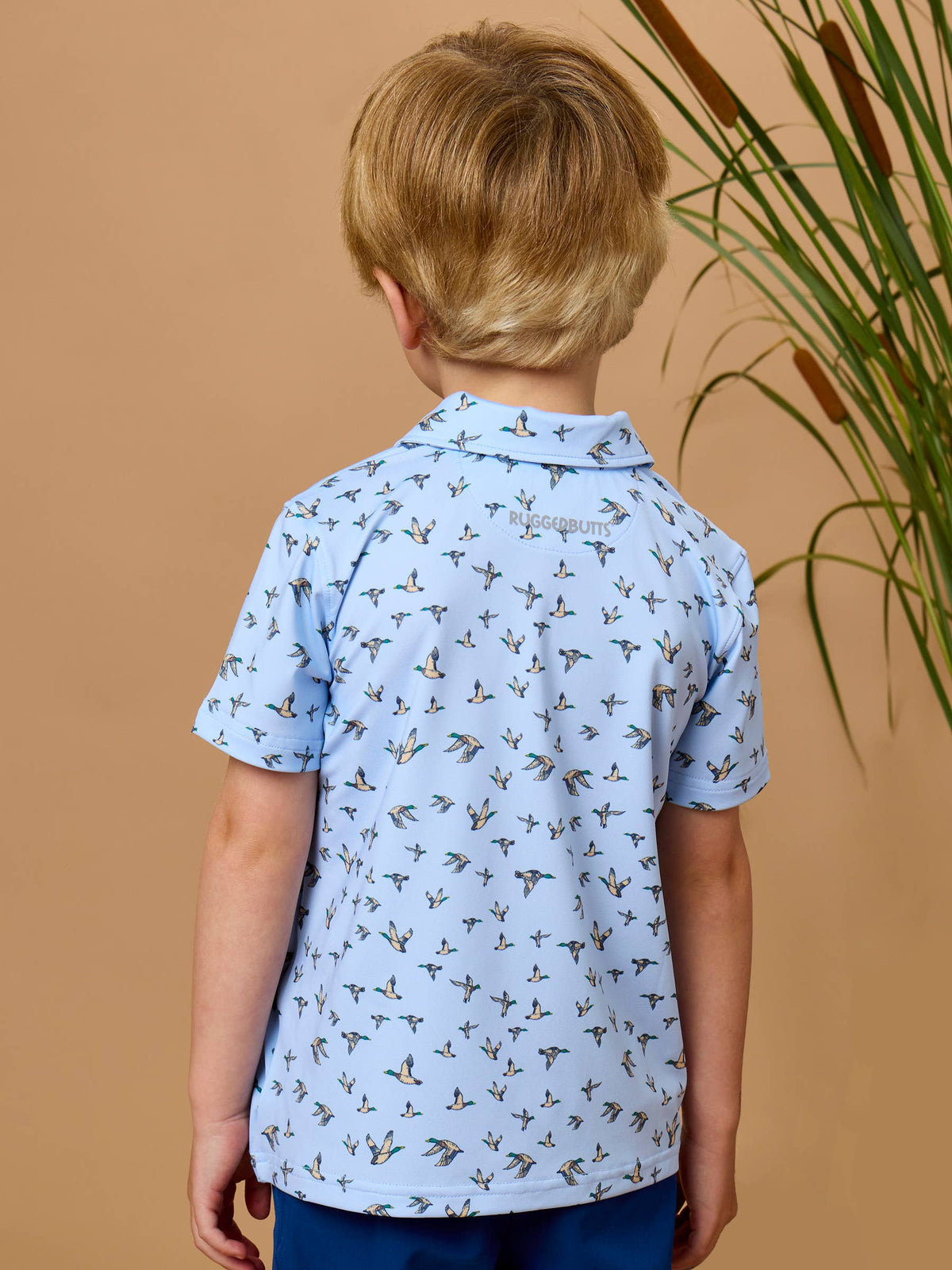 Boys Mallard Skies Knit Short Sleeve Performance Polo