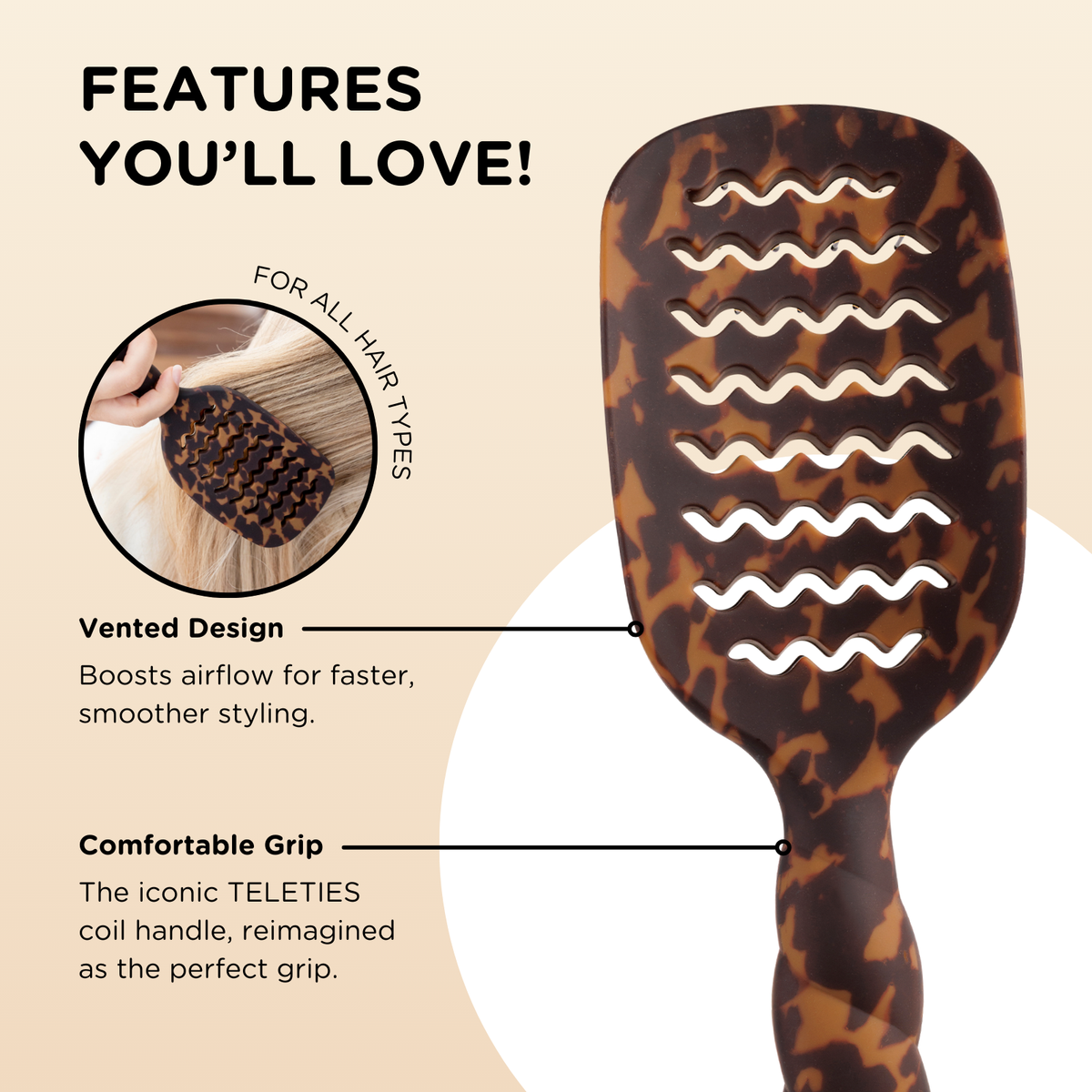 Vented Brush | Full Size | Tortoise