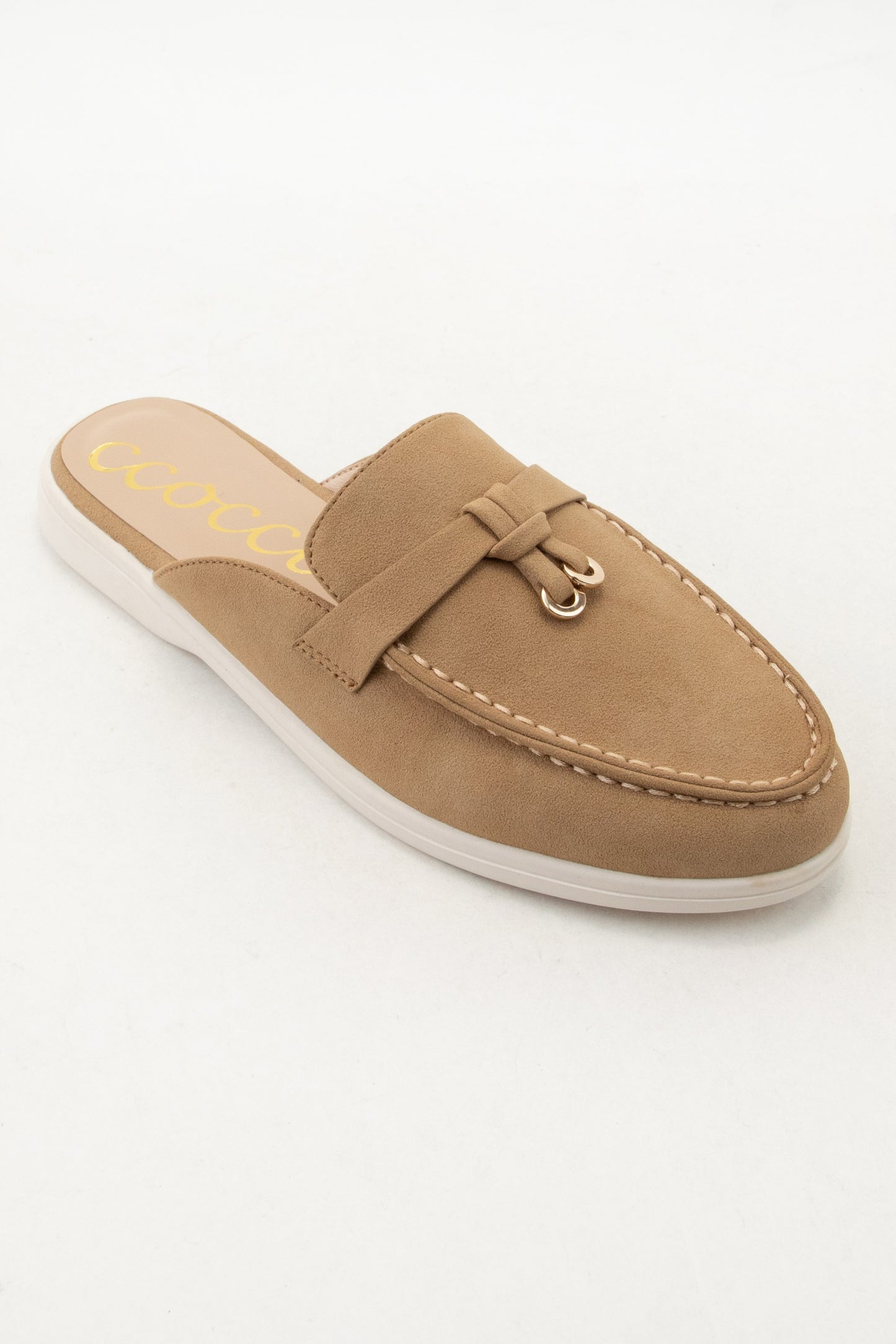 IRENE KNOT DETAIL MOCCASIN STITCHING LOAFER MULE