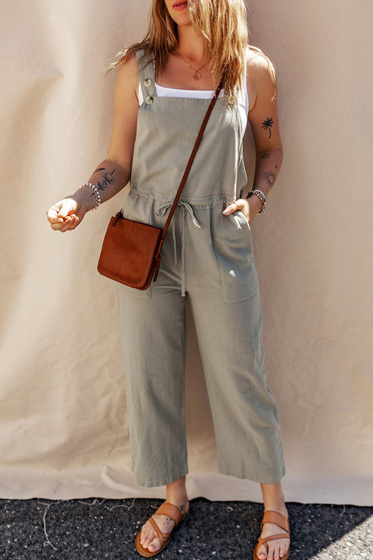 Olive Drawstring Overalls