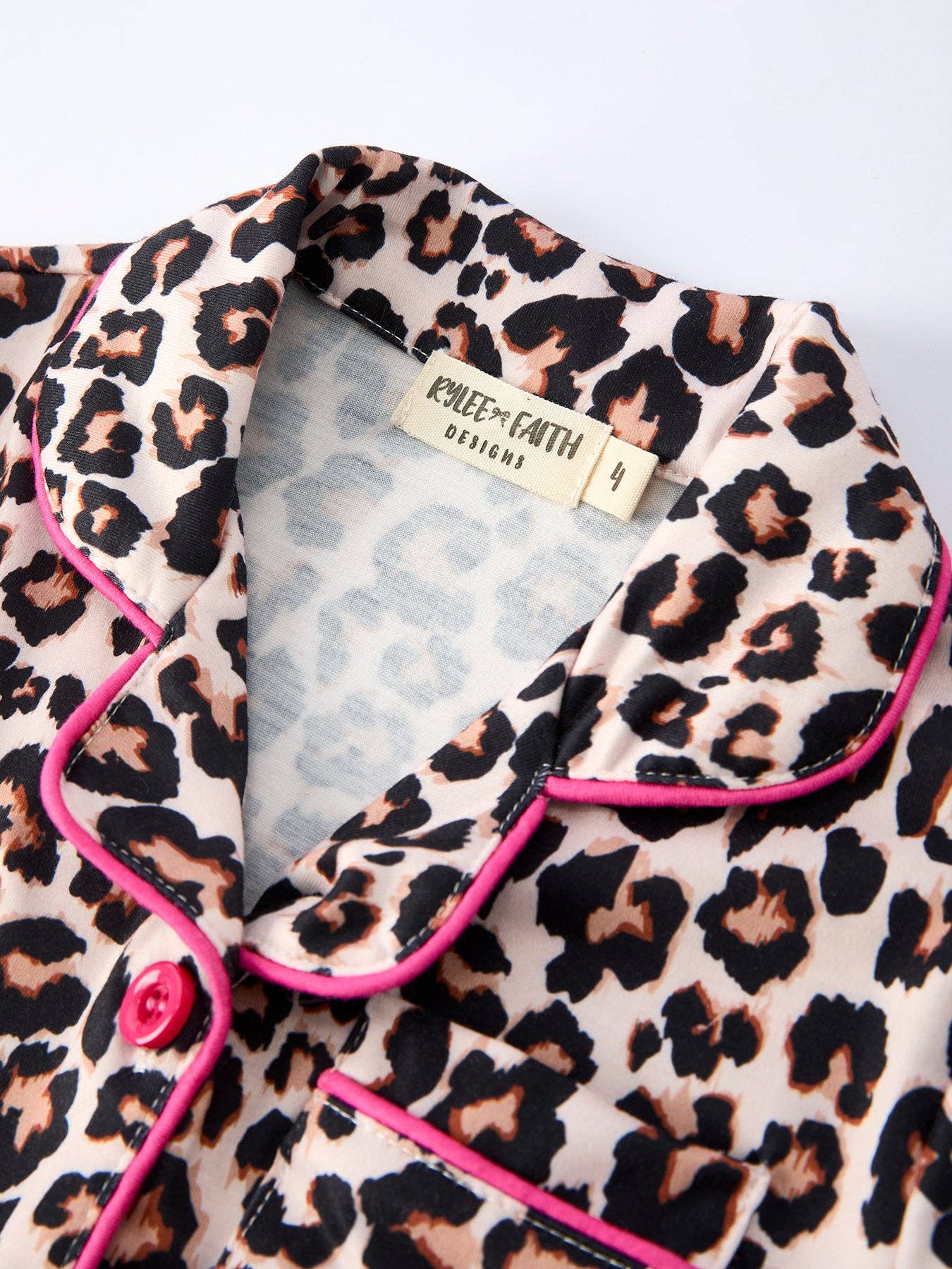Kids Leopard Print Ruffle Pajama Set
