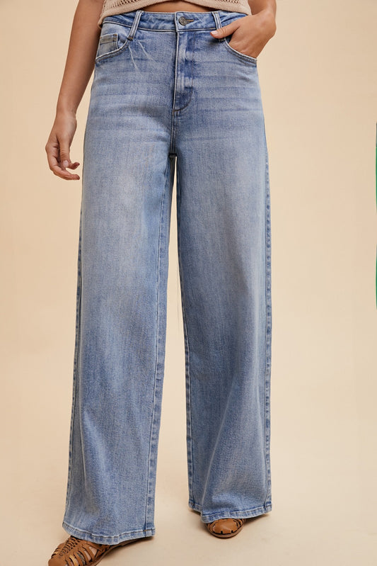 Maggie COMFORT STRETCH HIGH RISE WIDE LEG JEAN