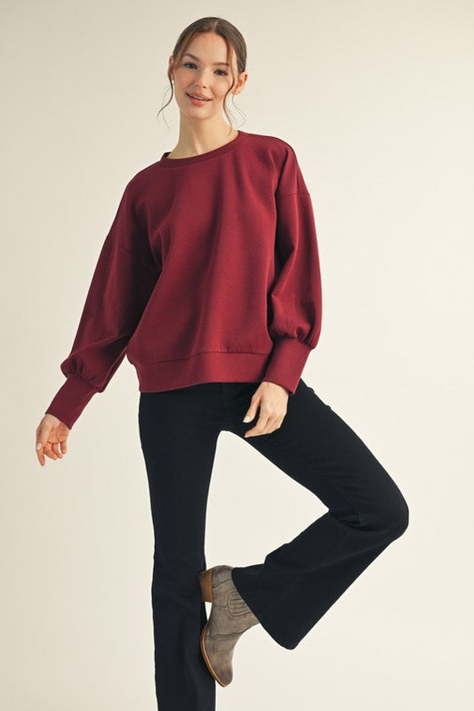 Wide Cuff Detail Comfy Top