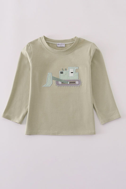 Cream Excavator Applique Top