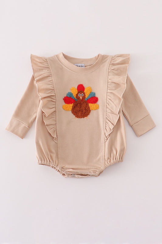 Beige Turkey French Knot Ruffle Bubble