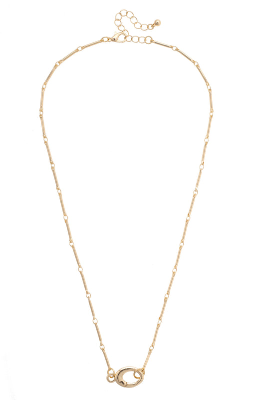 Dolly Delicate Link Charm Necklace Base in Shiny Gold
