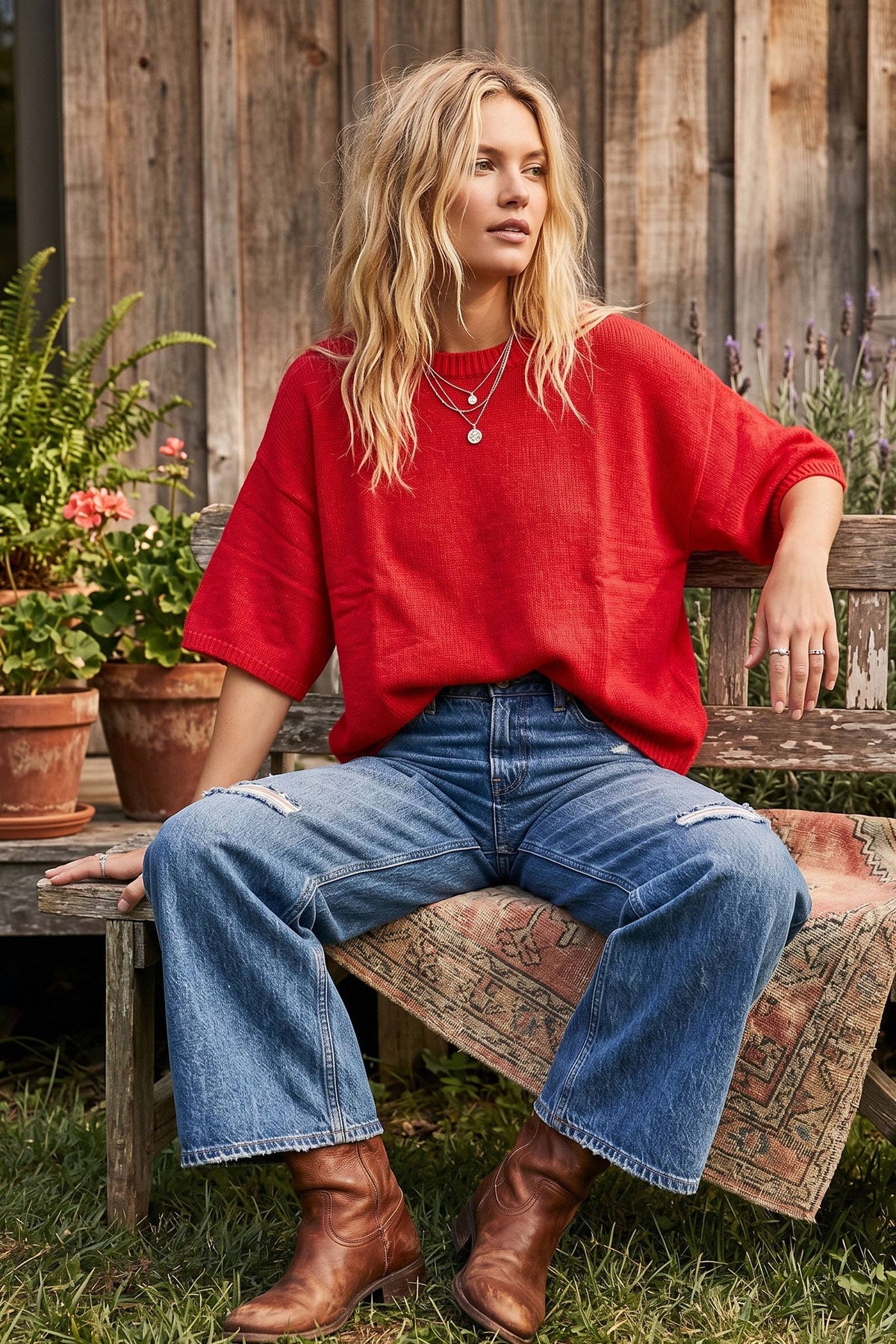 Short Sleeve Oversized Sweater Top