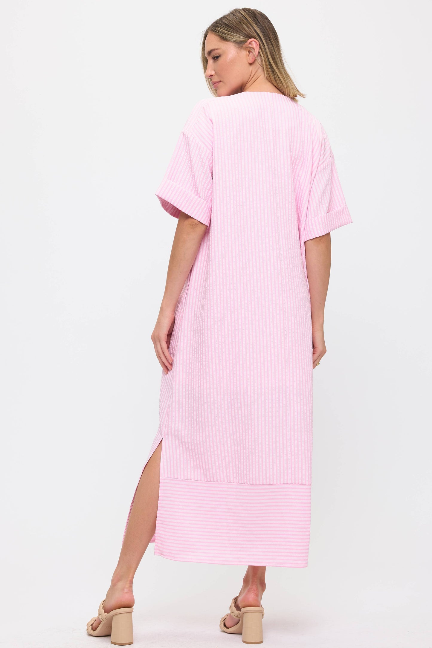 Pink Striped Maxi Dress