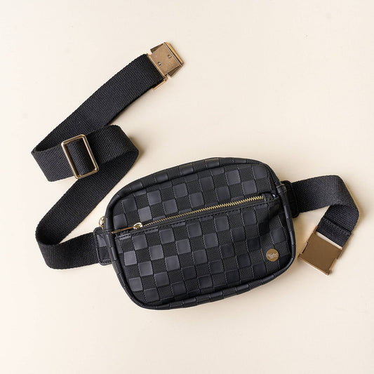 Urban Check Belt Bag-Black
