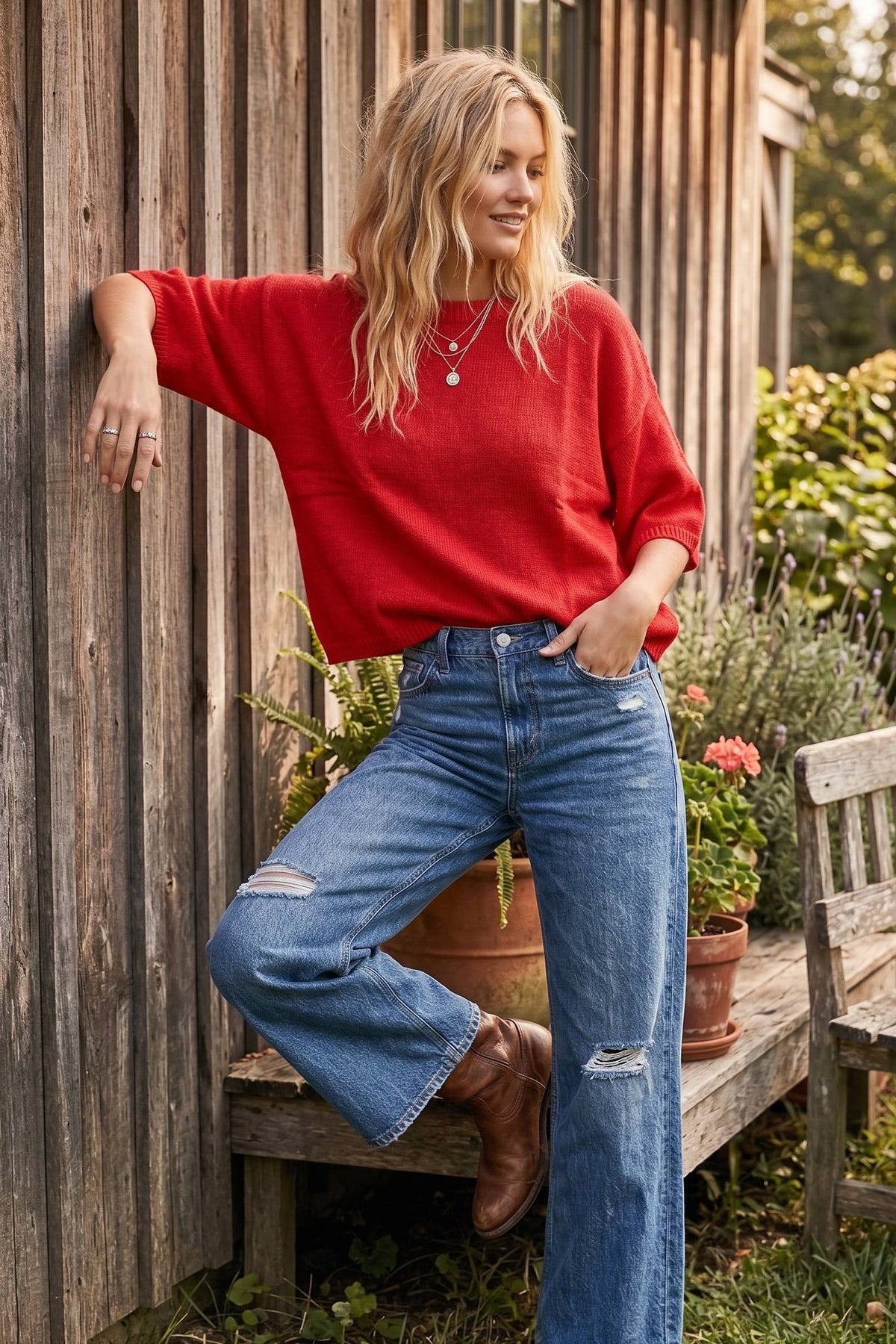 Short Sleeve Oversized Sweater Top
