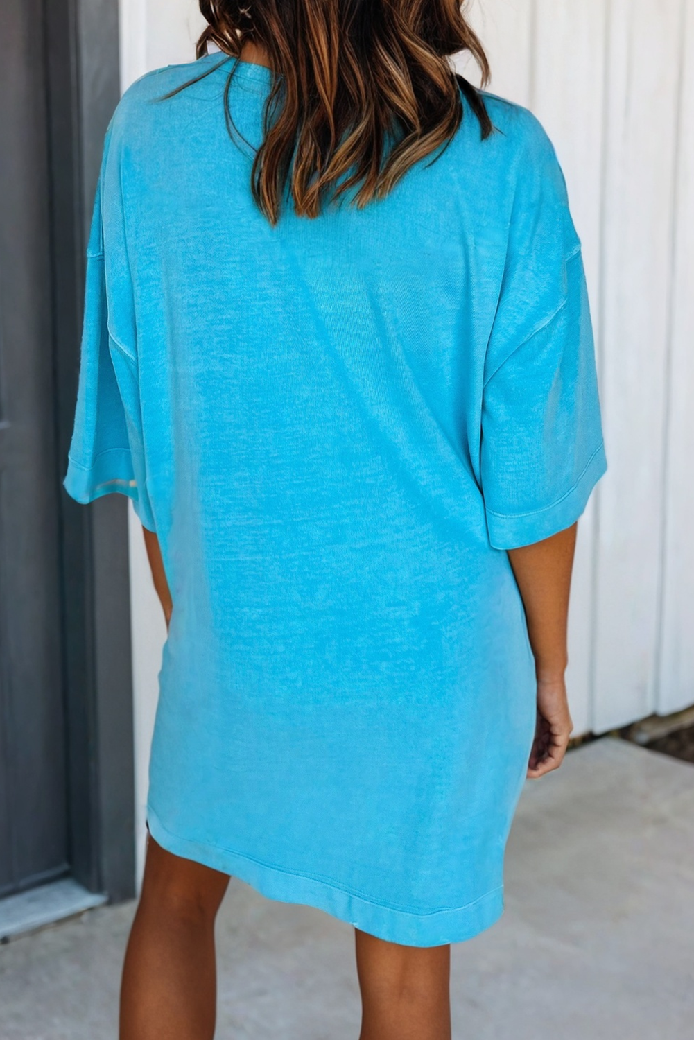 Drop Shoulder Loose T Shirt Mini Dress