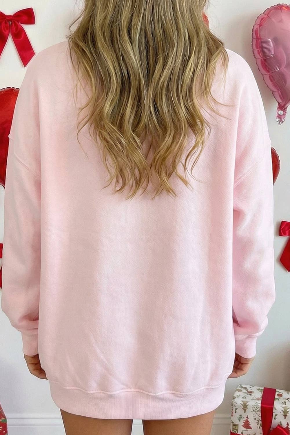 Valentine Sweetheart Patchwork Mockneck Sweatshirt