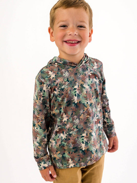 Boys Classic Camo Performance Hooded Shirt
