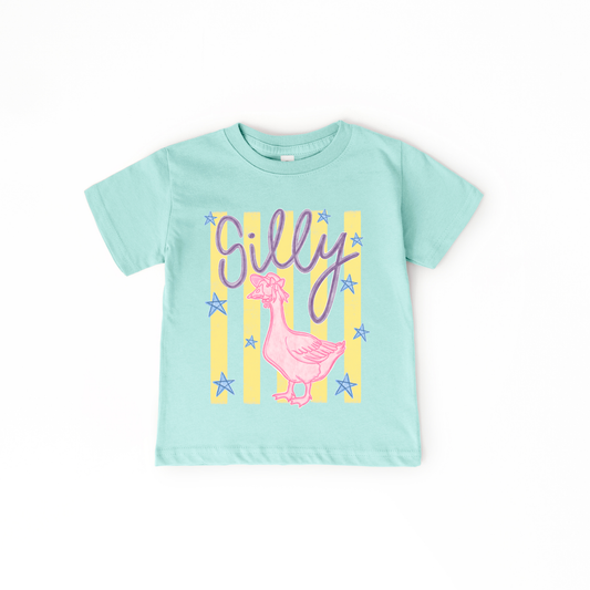 Silly Goose Summer Stripe Neon Kid's Shirt Graphic Tee