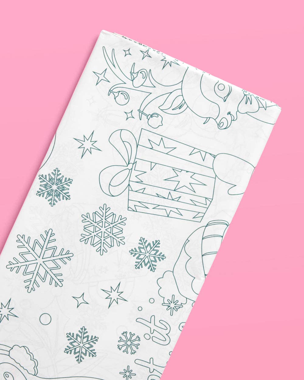 Merry Christmas Coloring Paper Tablecloth  diy kids party 9'