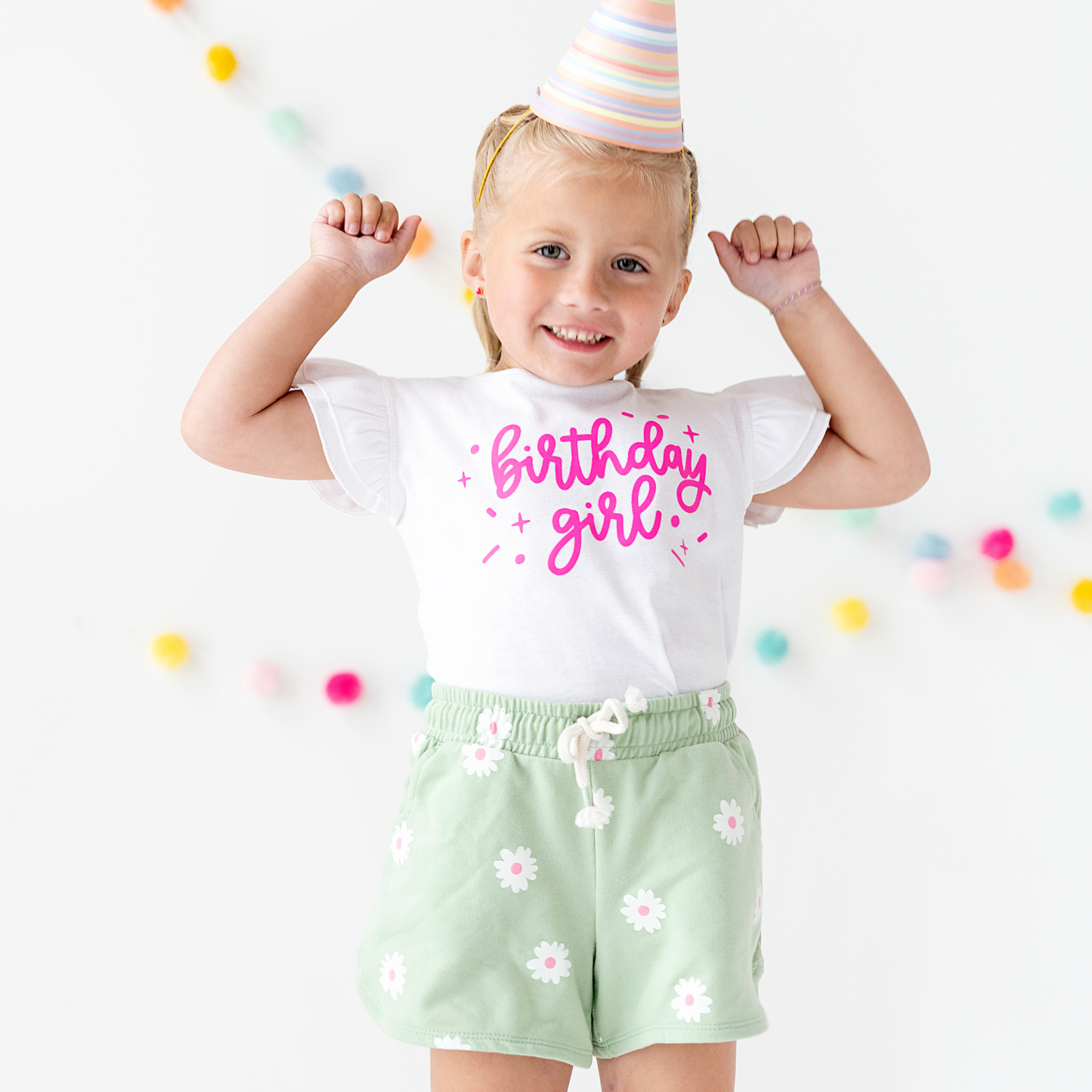 Birthday Girl Toddler Girl Ruffled Top
