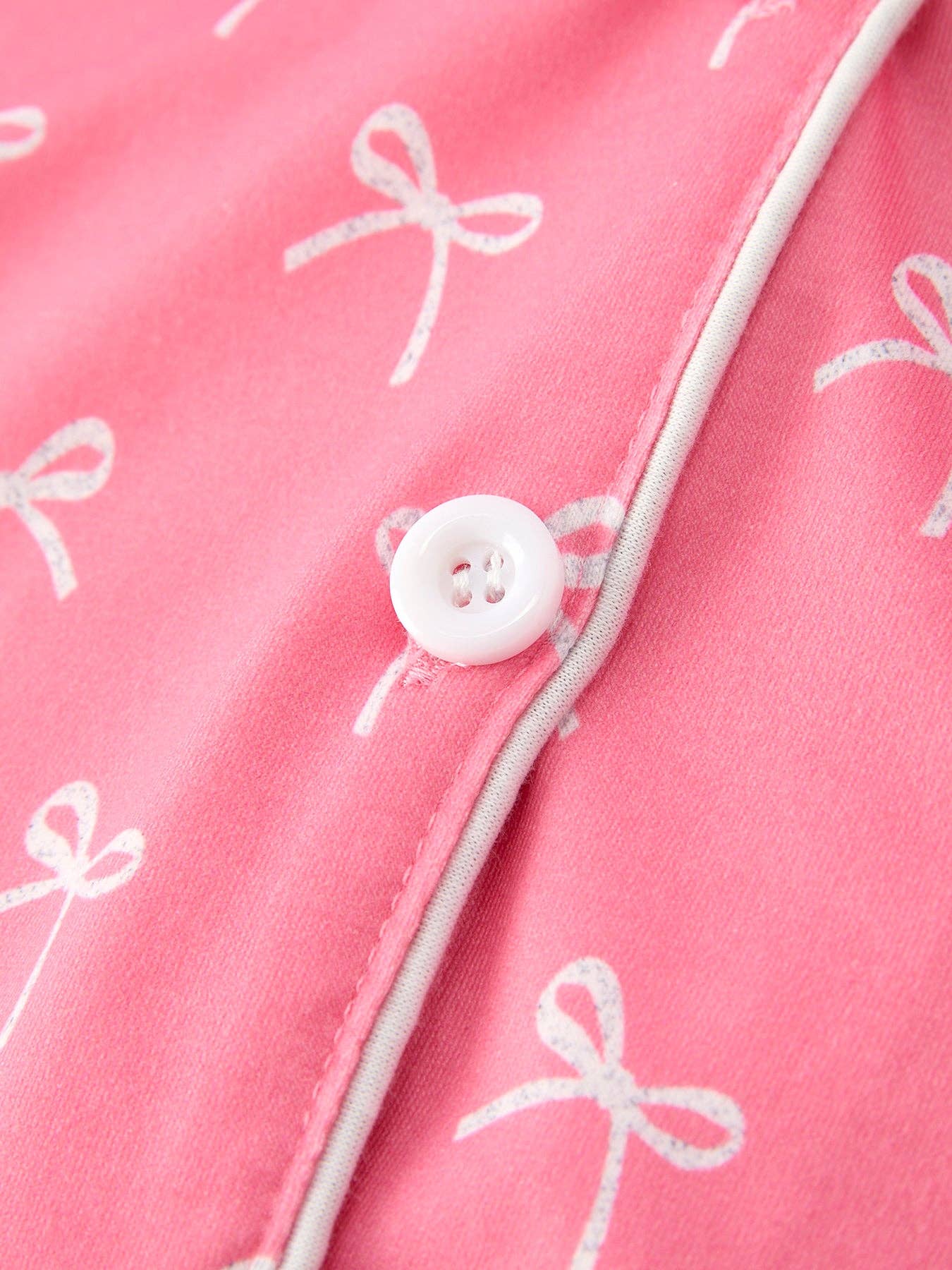 Kids  Bow Print Ruffle Pajama Set