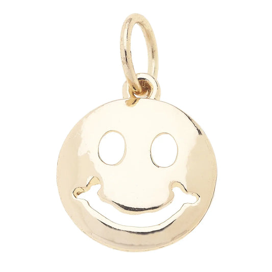 Smiley Face Charm in Shiny Gold