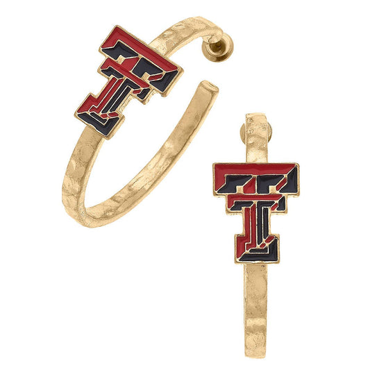 Texas Tech Red Raiders Enamel Logo Hoop Earrings