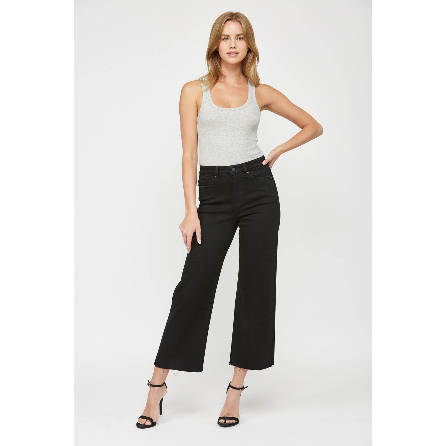 Black WIDE LEG CROP