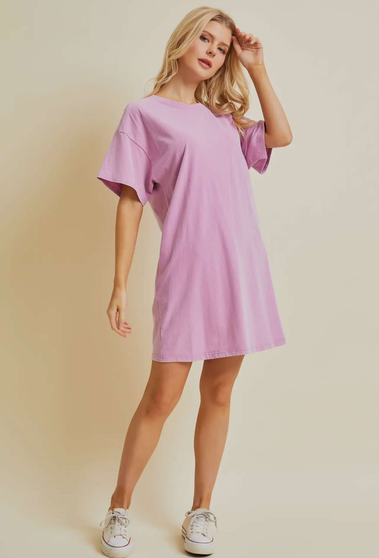 Lavender Classic T-shirt Dress