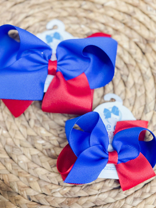 Red/ Blue Gameday Bow