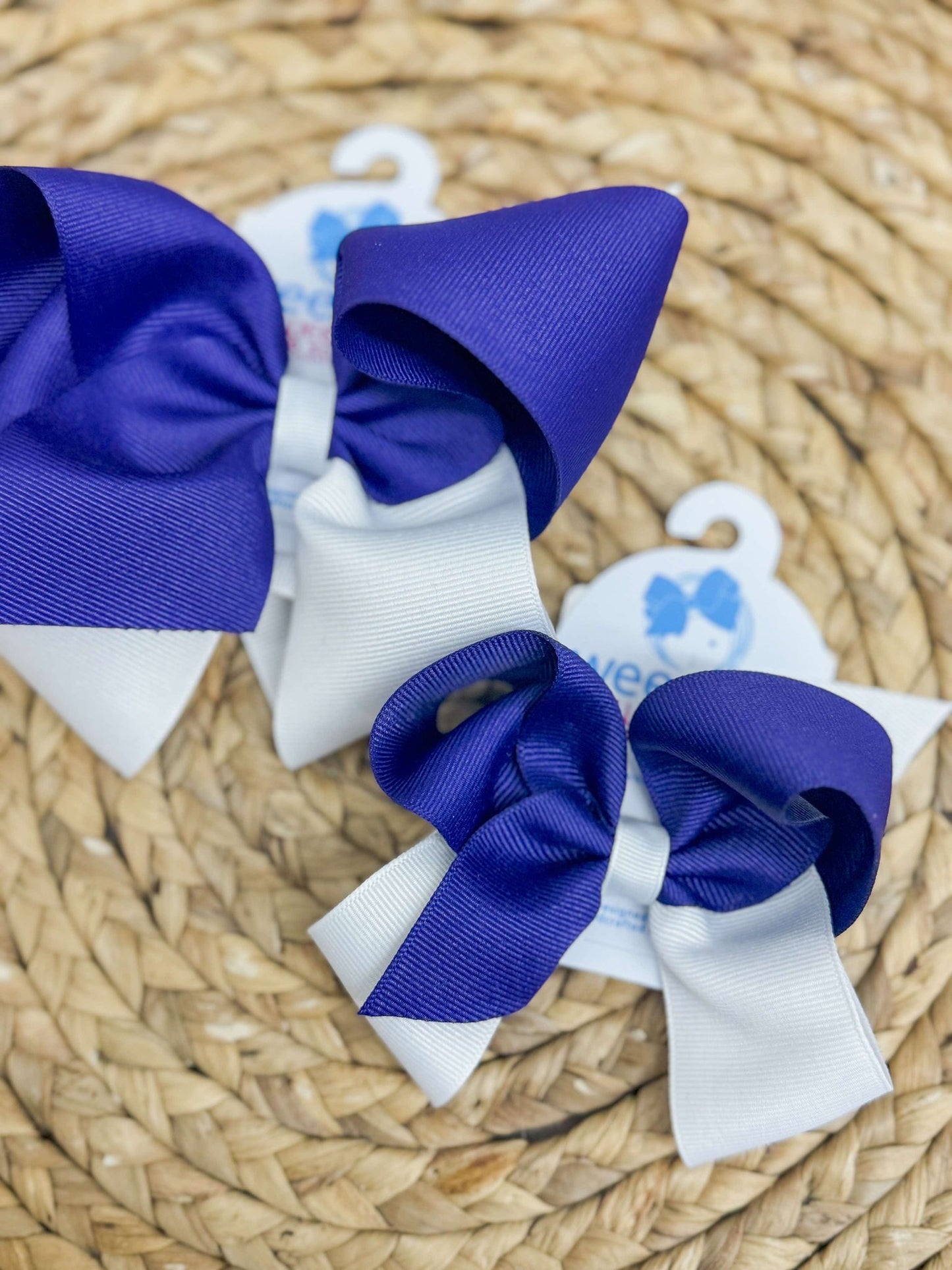 Purple/ White Gameday Bow