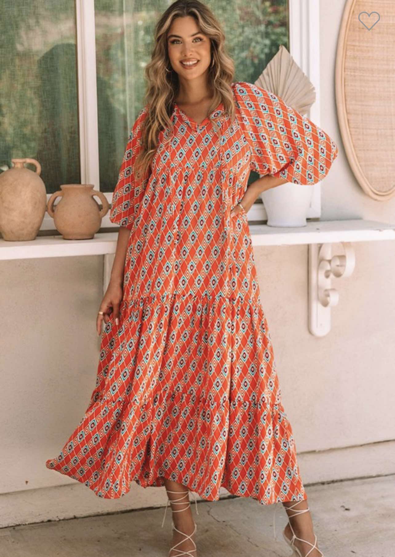 Mango Geo Maxi Dress