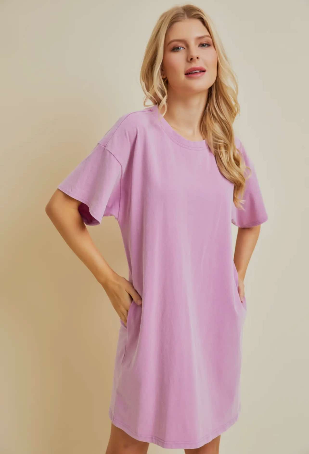 Lavender Classic T-shirt Dress